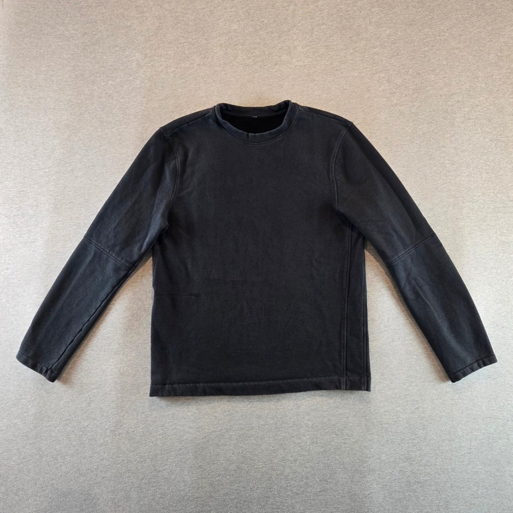 Lululemon Crewneck Sweatshirt Mens Large Black Long Sleeve Side Zipper Fleece